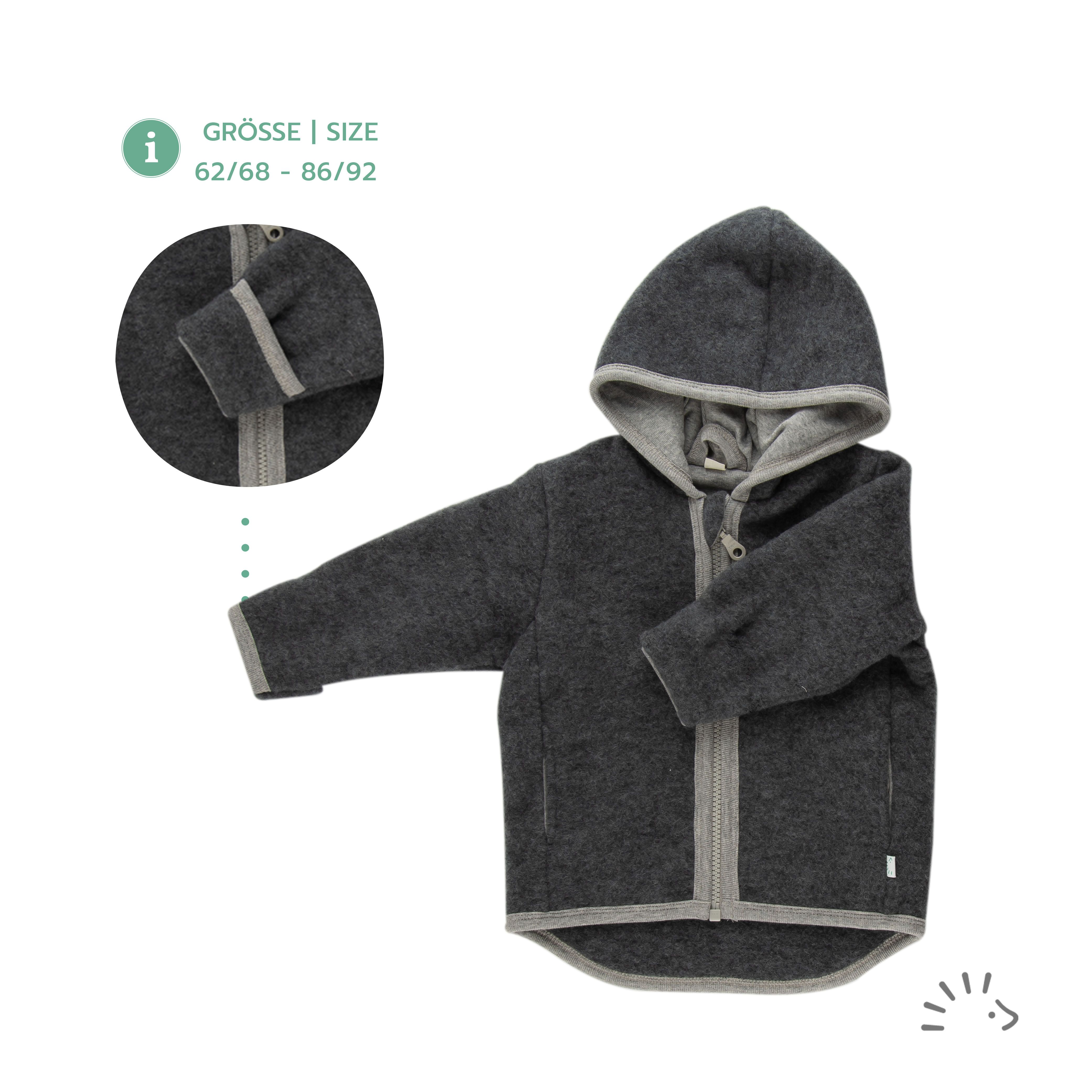 popolini Baby and children jacket organic wool fleece